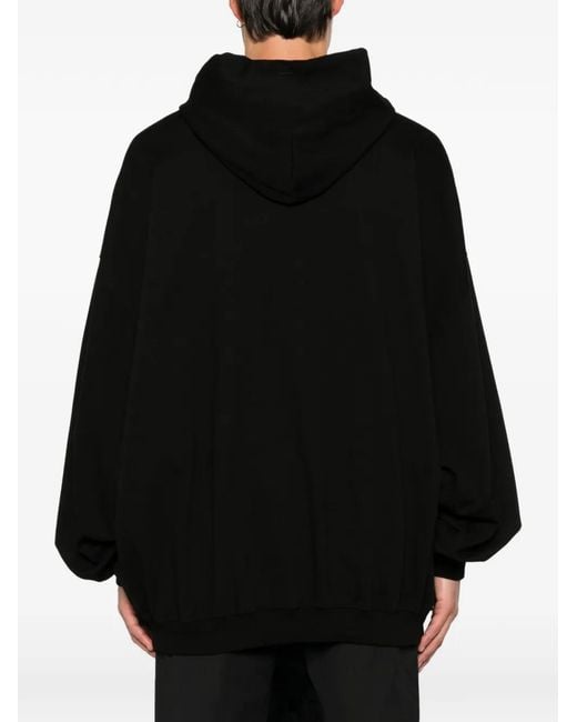Rick Owens Black Hun Drawstring Hoodie for men