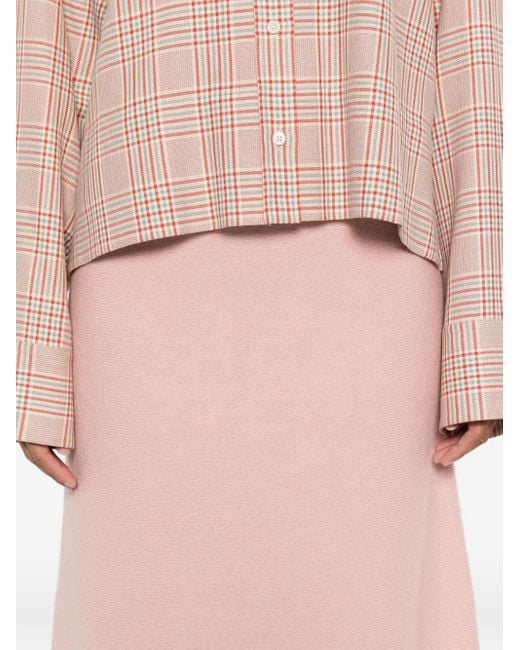 Jil Sander Pink Wool A-Line Skirt