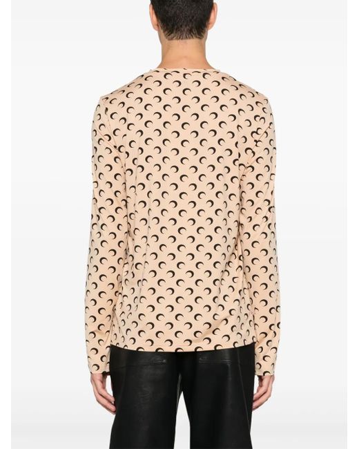 MARINE SERRE Natural Moonogram-Pattern T-Shirt for men