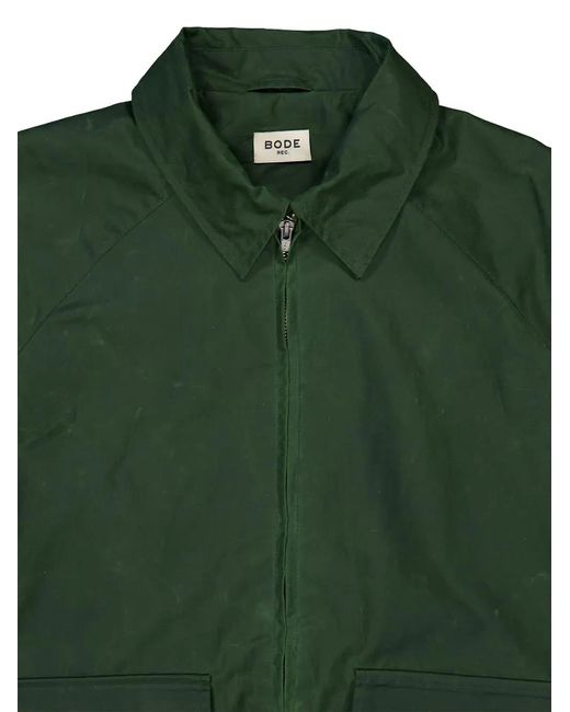 Bode Green Coach Waxed Jacket for men