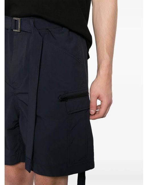 Sacai Blue Taffeta Cargo Shorts for men