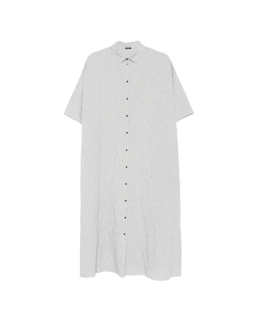 Apuntob White Button-Up Midi Dress