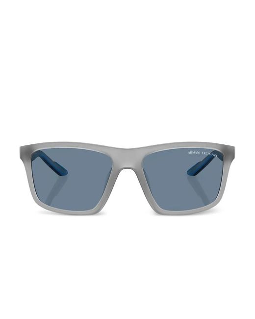 ARMANI EXCHANGE Blue Rectangle-Frame Sunglasses for men