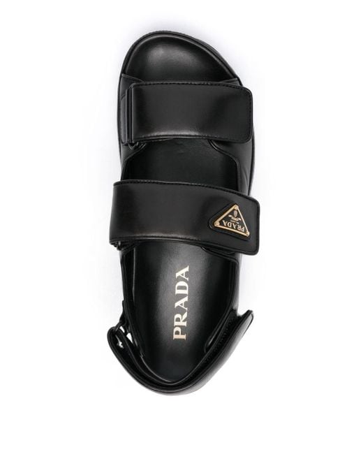 Prada Black Leren sandalen