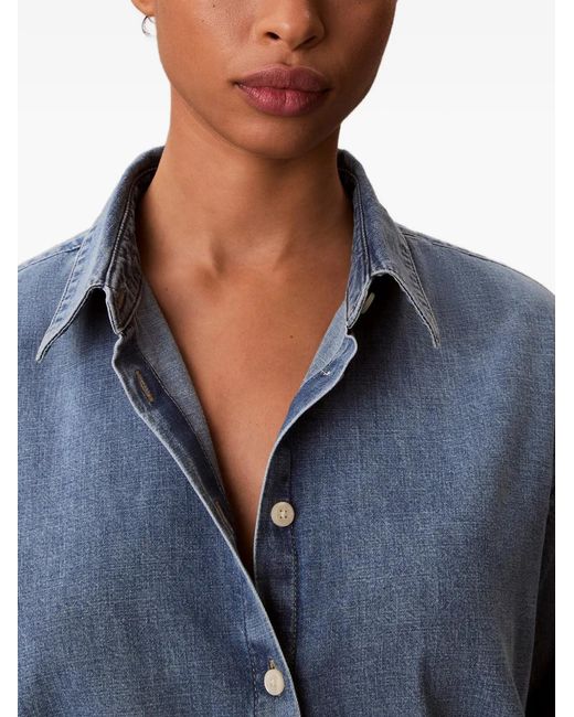 Calvin Klein Blue Button-Down Denim Shirt