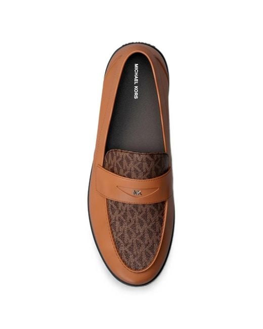 Michael Kors Brown Wesley Logo-Print Loafers for men