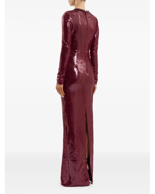 Robe Ornée De Sequins Nero À Coupe Longue Rebecca Vallance en coloris Red