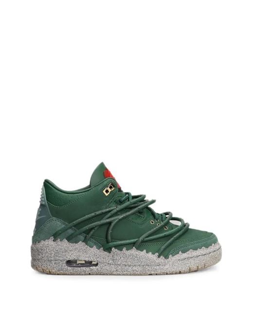Nike Green Glitter-Effect Cage-Strap Sneakers
