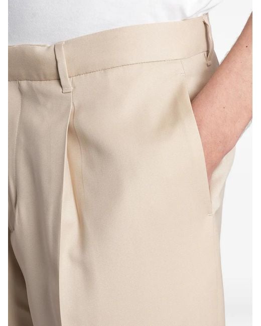 Lardini Natural Pleated-Detail Pressed-Crease Trousers for men