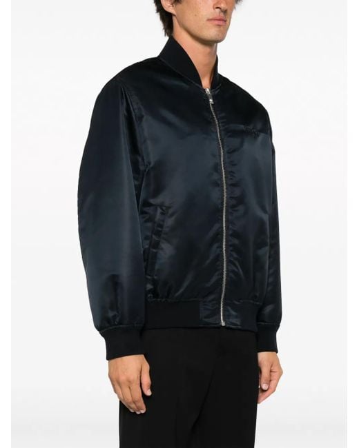 Versace Black Graphic-Print Bomber Jacket for men
