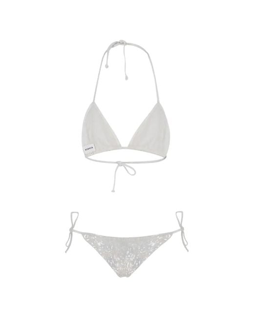 P.A.R.O.S.H. White Sequinned Bikini