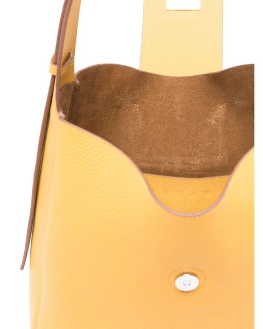Hogan Yellow Ring-Detail Leather Tote Bag
