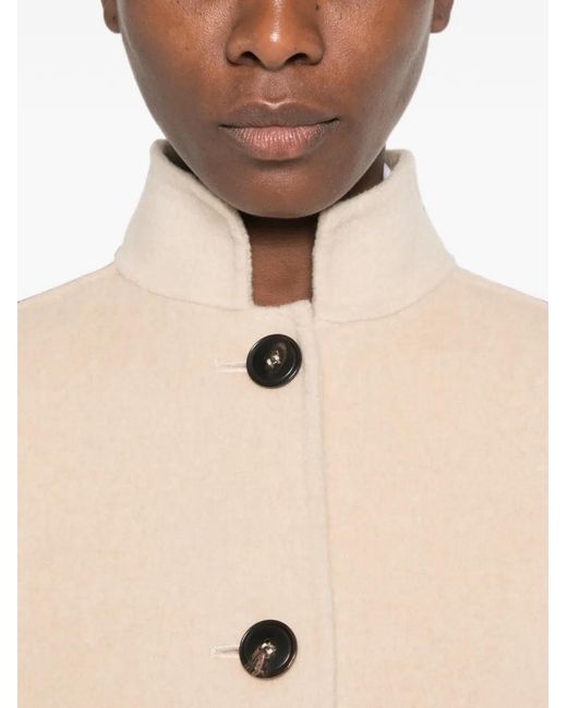 ROSSO35 Natural High-Neck Button-Up Coat