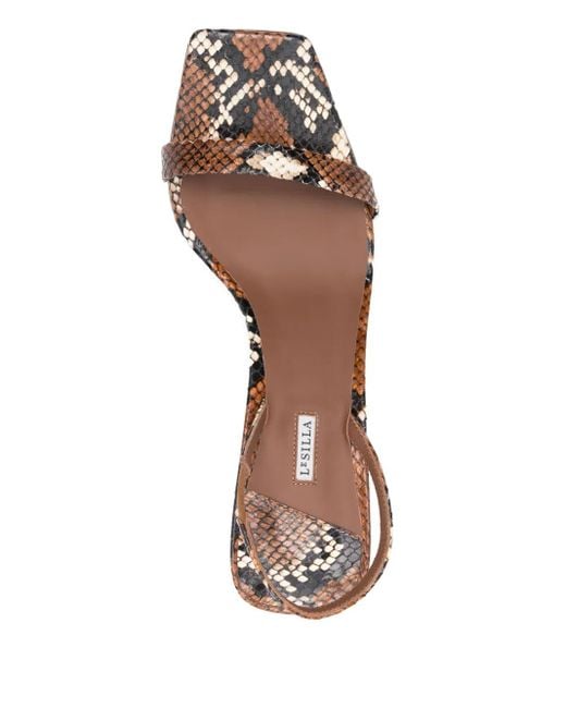 Le Silla Natural 60Mm Snake-Print Sandals