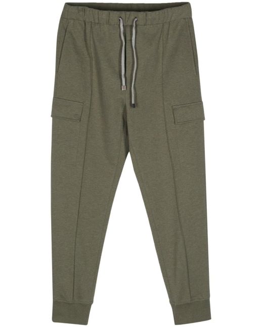 Peserico Green Jersey Tapered Track Pants for men