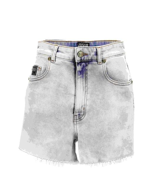 Versace Jeans Couture Gray Logo-Patch Shorts