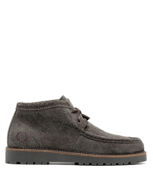 Fred Perry Brown Mid Kenney Suede Ankle Boots for men