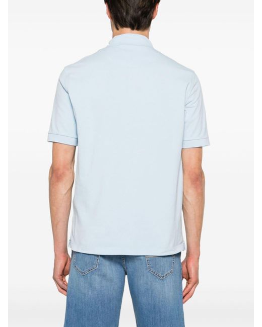 Jacob Cohen Blue Logo-embroidered Piqué Polo Shirt for men