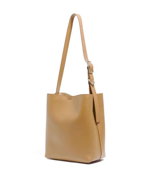 Bimba Y Lola Natural Medium Carlino Leather Shoulder Bag