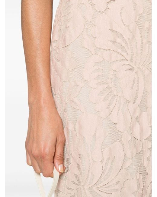 N°21 Pink Floral-embroidered Midi Dress
