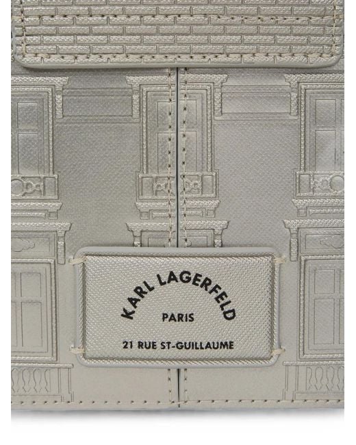 Karl Lagerfeld Black Rue St-Guillaume Maison Metallic Cross Body Bag