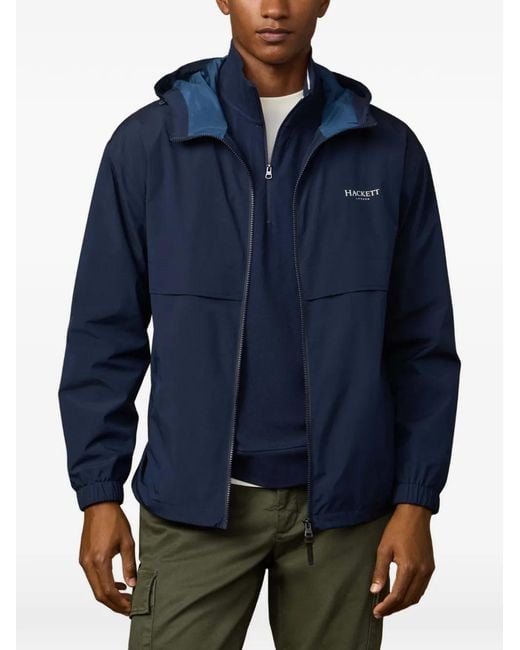 Hackett Blue Heritage Zip-Fastening Hooded for men