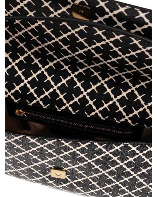 By Malene Birger Black Small Tallie Geometric-Print Shoulder Bag