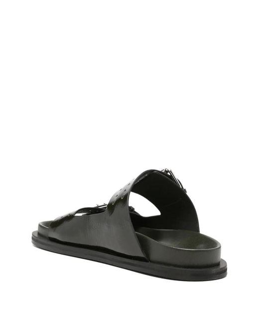 A.Emery Black Leon Flat Sandals