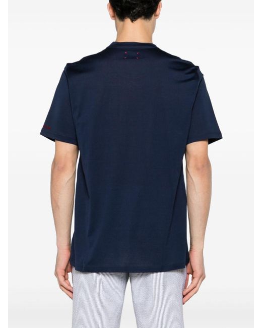 Kiton T-Shirt mit beflocktem Logo in Blue für Herren