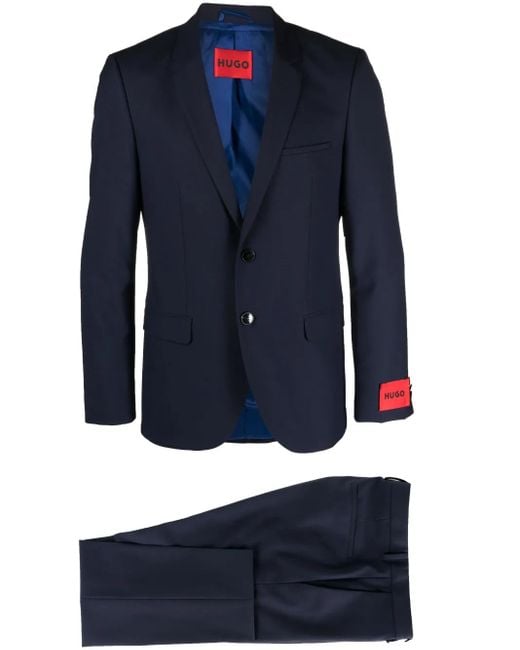 HUGO Blue Single-Breasted Suit Set for men