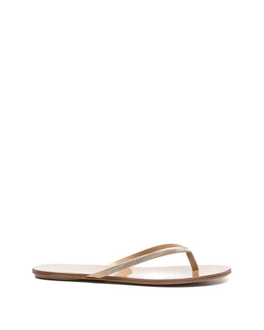 Pedro Garcia White Prune Embellished-Strap Sandals