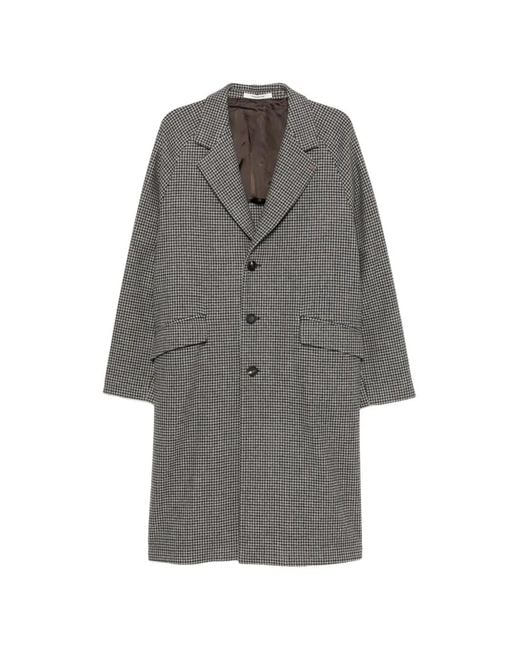 Tagliatore Gray Sanford Houndstooth-Pattern Single-Breasted Coat for men