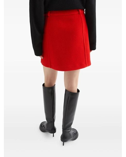 Jil Sander Wollen Mini-Rok in het Red
