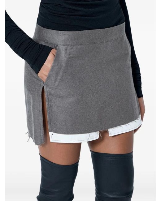 Rick Owens Black Layered-Hem Mini Skirt