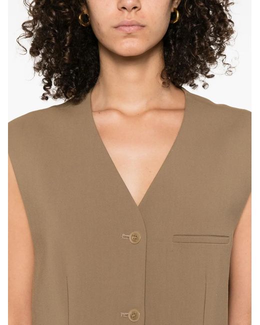 Nanushka Natural Buttoned Sleeveless Vest