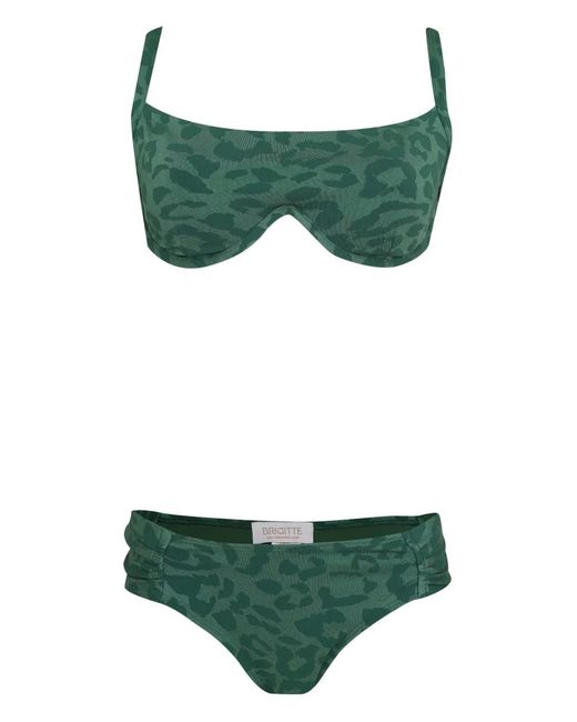 Brigitte Bardot Diana Animal Print Bikini In Green Lyst UK brigitte-bardot-diana-animal-print-bikini-in-green-lyst-uk
