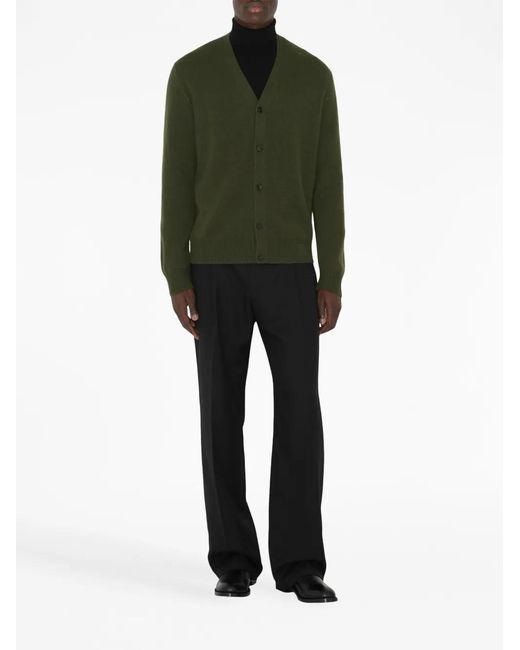 Burberry Green Ekd-Motif Cashmere Cardigan for men