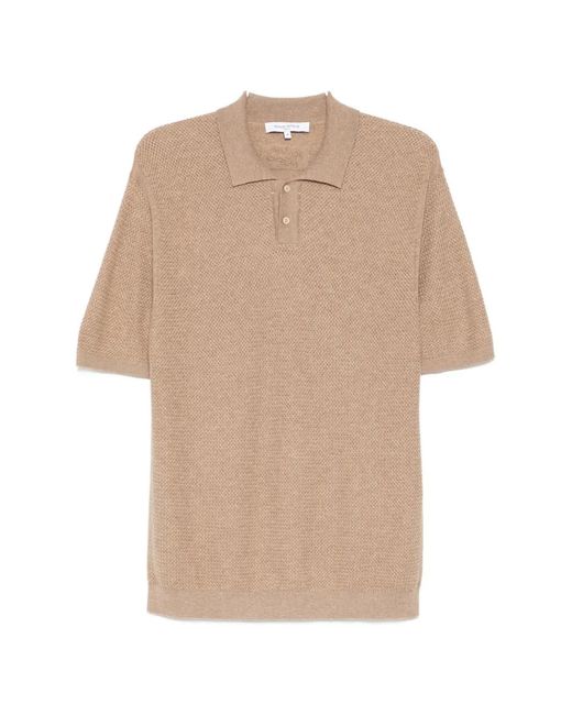 Maison Kitsuné Natural Textured-Knit Short-Sleeve Polo Shirt for men