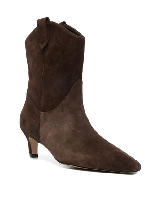 Bibi Lou Brown Pointed-Toe Suede Ankle Boots