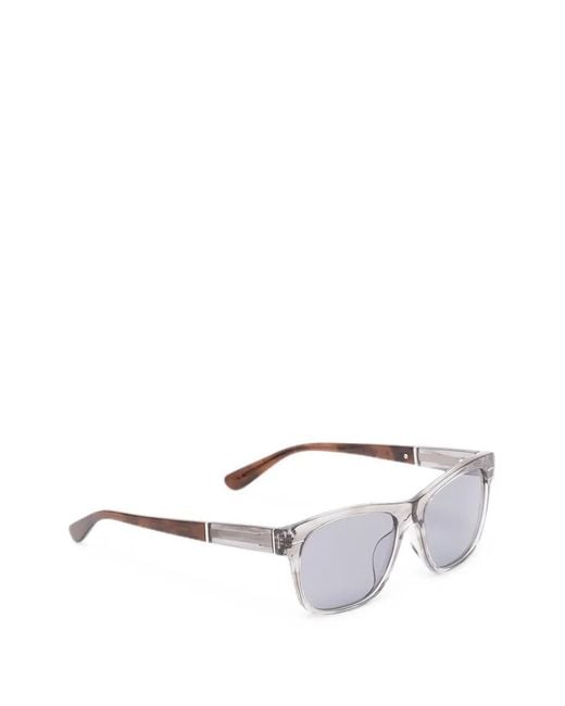 Brunello Cucinelli White Rectangular Acetate Sunglasses for men