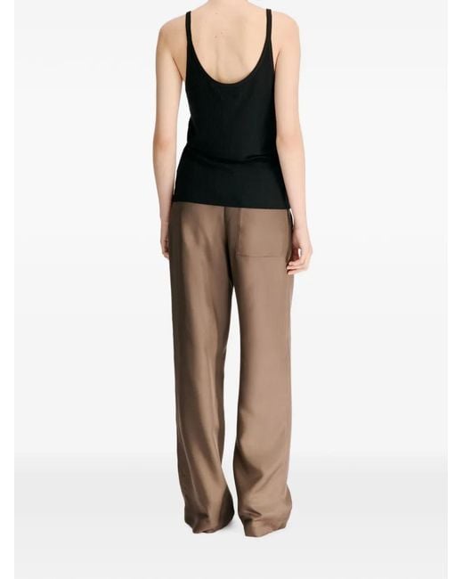 Loulou de Saison Black Roni Ribbed-Knit Tank Top
