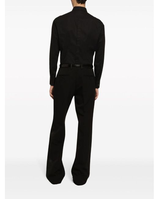 Dolce & Gabbana Black Wide-leg Tuxedo Trousers for men
