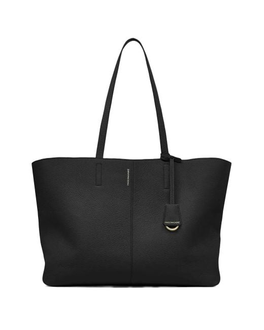 Maison De Sabre Black Snap Soft Leather Tote Bag