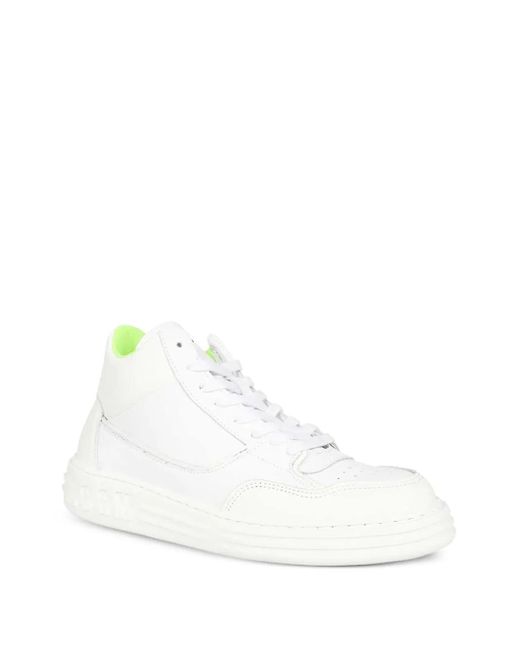 MSGM White Leather Sneakers for men