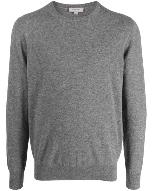 Canali Gray Crew-neck Cashmere Jumper for men