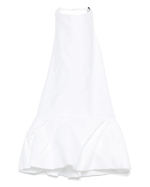 Magda Butrym White Halterneck Pleated Blouse