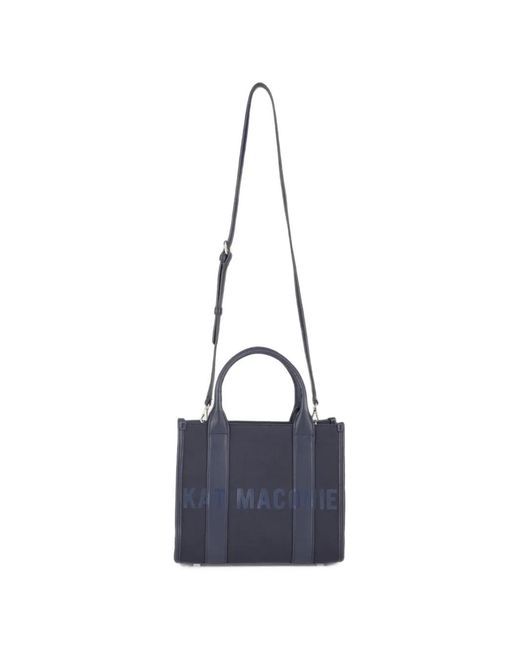 Kat Maconie Blue Small Bianca Logo-Print Tote Bag