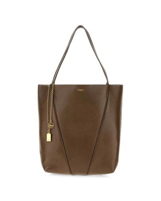 Borsa Tote Spin di Chloé in Brown