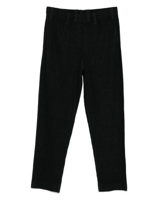 Homme Plissé Issey Miyake Black Plissé-Effect Trousers for men