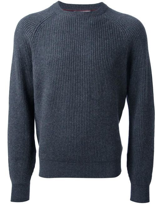 Ribbed sweater Brunello Cucinelli de hombre de color Blue